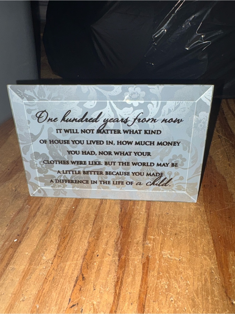 Dex Inspirational Plaque - Gray Floral